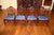 1990s Set of 8 Regency Style Solid Mahogany Fleur-De-Lis Blue Fabric Dining Chairs For Sale - Image 11 of 18