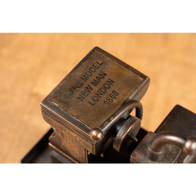Bronze Antique Bronze Model Lathe For Sale - Image 8 of 9