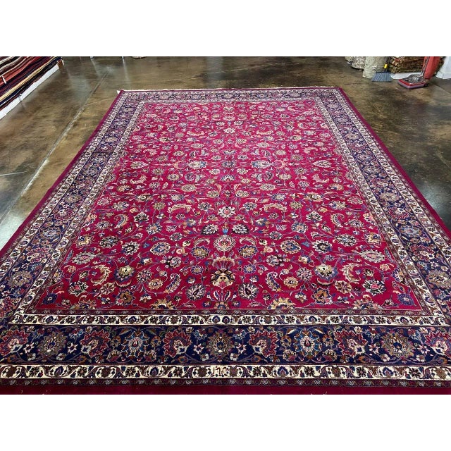 1960s Old Persian Mashad Area Rug 11'6" X 16'9" For Sale - Image 12 of 13