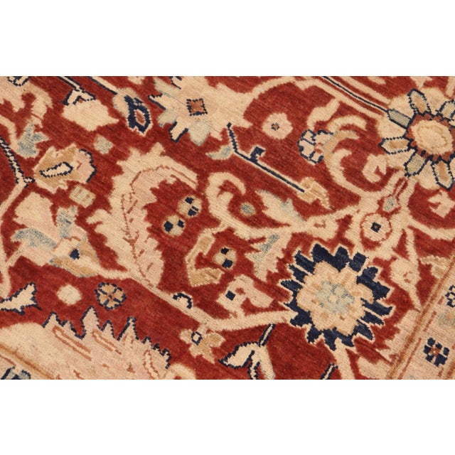 Classic Ziegler Rust Beige Hand-Knotted Wool Rug - 8'0'' X 9'5'' For Sale - Image 4 of 8