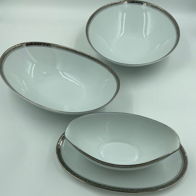 Ceramic Vintage Noritake “Silvester” 6340 Fine China Dinner Service – 80 Pieces – Service for 12 – Japan, Circa 1960s For Sale - Image 7 of 11