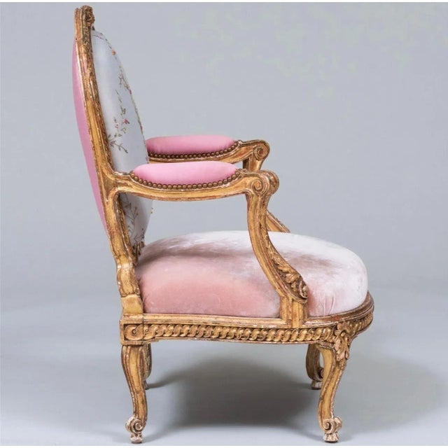 Late 19th Century Late 19th Century Louis XV Style Carved Giltwood Armchair For Sale - Image 5 of 12