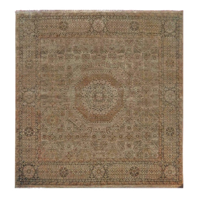 Early 21st Century Vintage Hand-Knotted Indian Rug in Mamlook Style. 7'10"x 8' For Sale