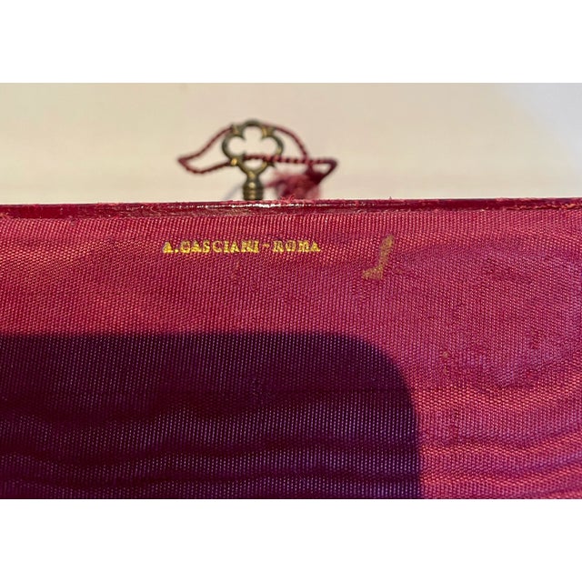 Red Mid 20th Century A. Casciani Roma Leather Jewelry Box For Sale - Image 8 of 9
