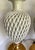 Mid 20th Century Hollywood Regency White Porcelain Lattice Urn Lamps With Gilt Bases - a Pair For Sale - Image 10 of 11