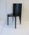 Italian Designer Postmodern Black Lacquer Wood and Leather Side Chair For Sale - Image 13 of 13