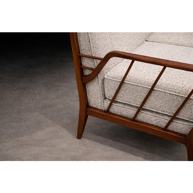 Rino Levi Sofa in Hardwood and Bouclé, Brazilian Modern, 1960s For Sale - Image 11 of 11