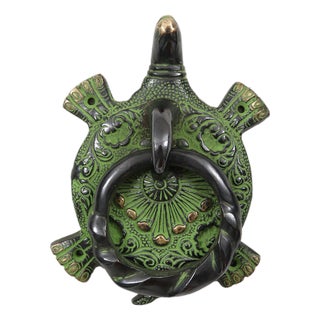 Green Brass Turtle Door Knocker For Sale