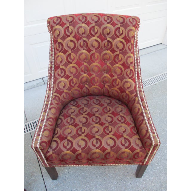 Maroon Hekman Howard Miller Tufted Side Chairs For Sale - Image 9 of 12