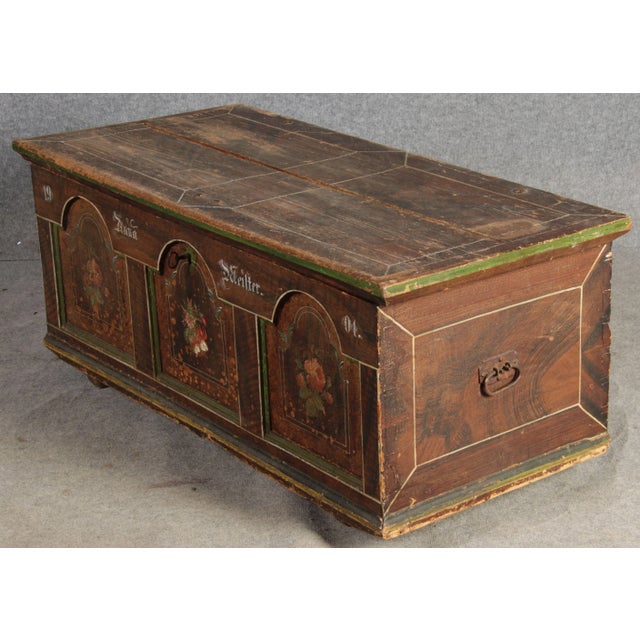 Antique Bevelled Softwood Chest, 1900 For Sale - Image 9 of 16