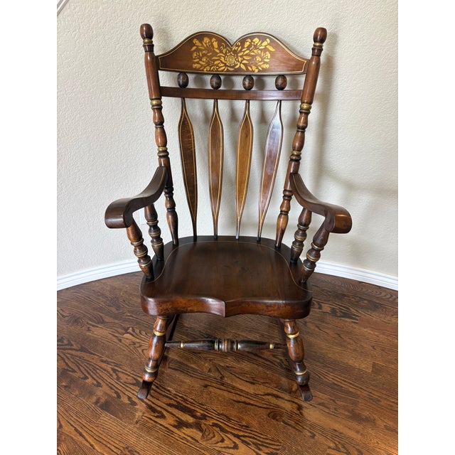 1970 Virginia House Gold Stenciled Colonial Rocking Chair For Sale - Image 12 of 12