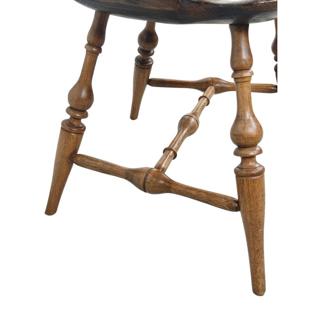 Antique Continuous-Arm Windsor Spindle-Back Wooden Armchair For Sale - Image 16 of 18