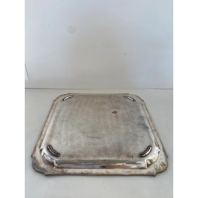 Antique Silverplate Bar Tray With Crest For Sale In Baltimore - Image 6 of 9