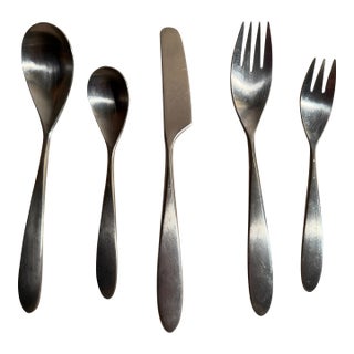 1960s Danish Style Flatware Set Copen by Supreme Japan Service for 14 Plus For Sale