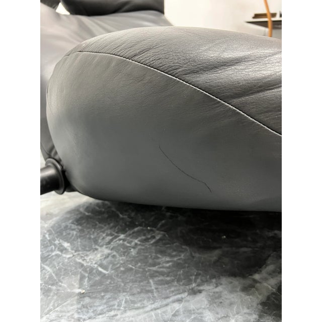 Toshiyuki Kita Wink Charcoal Gray Leather Lounge Chair for Cassina, 1980s For Sale - Image 10 of 13