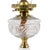 This Antique Victorian Milk Glass, Crystal, and Brass Oil Lamp exemplifies the ornate craftsmanship and decorative...