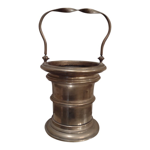 1930s Handled Brass Basket For Sale