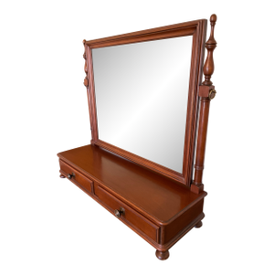 Vintage Cherry Wood Mens Valet Mirror