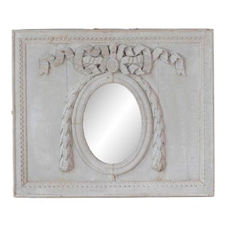 19th Century French Painted Boiserie Panel with Original Mirror Plate For Sale