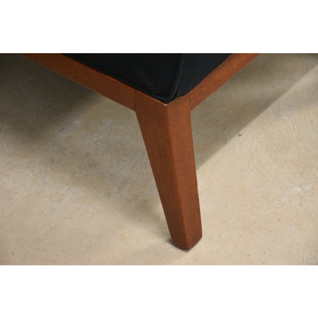 1950s Edward Wormley for Dunbar Black Walnut Slipper Lounge Chairs - A Pair For Sale - Image 9 of 10