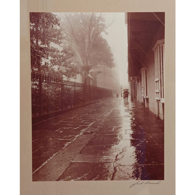 Mid-Century Modern Jack Beech Signed Photograph - "Pirates Alley in the Rain" New Orleans French Quarter Vintage C. 1950 For Sale - Image 3 of 5