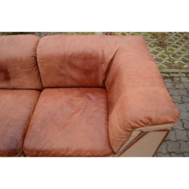Sapporo Sofa in Cognac Canvas and Leather from Oy Dahlqvist AB / BD Möbel, 1976, Set of 3 For Sale - Image 9 of 18