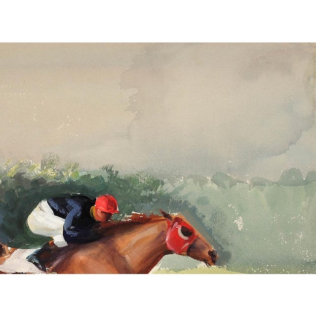 John Rattenbury Skeaping, A Tight Finish, 1970, Gouache & Watercolor, Framed For Sale - Image 7 of 18