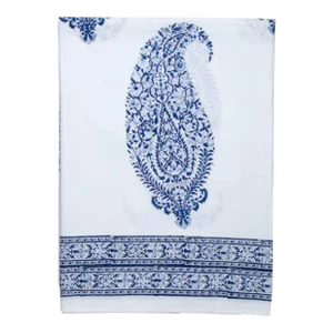 Malabar Large Paisley Full Deep Blue Fitted Sheet