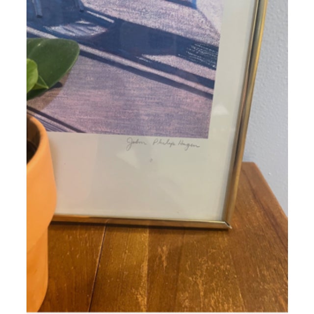 1990s Signed John Philip Hagen "Newport Afternoon" Pencil Signed Framed Coastal Rhode Island Lithograph For Sale - Image 4 of 5