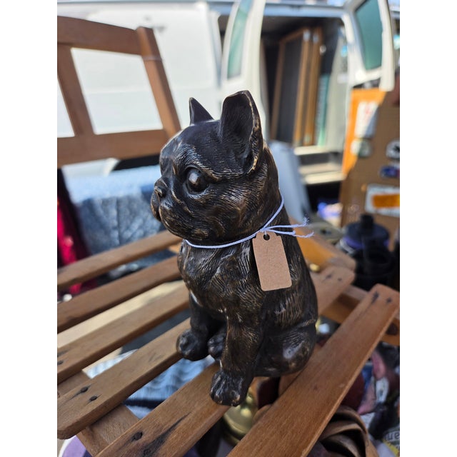 A beautifully cast French bulldog statue. Cast with great detail in bronze