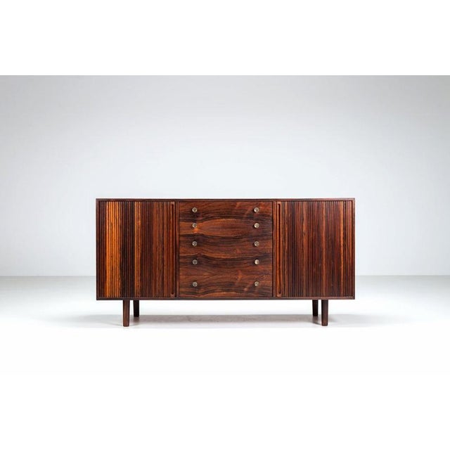 Scandinavian Sideboard in Rosewood with Tambour Doors, Denmark, 1960 For Sale - Image 4 of 18