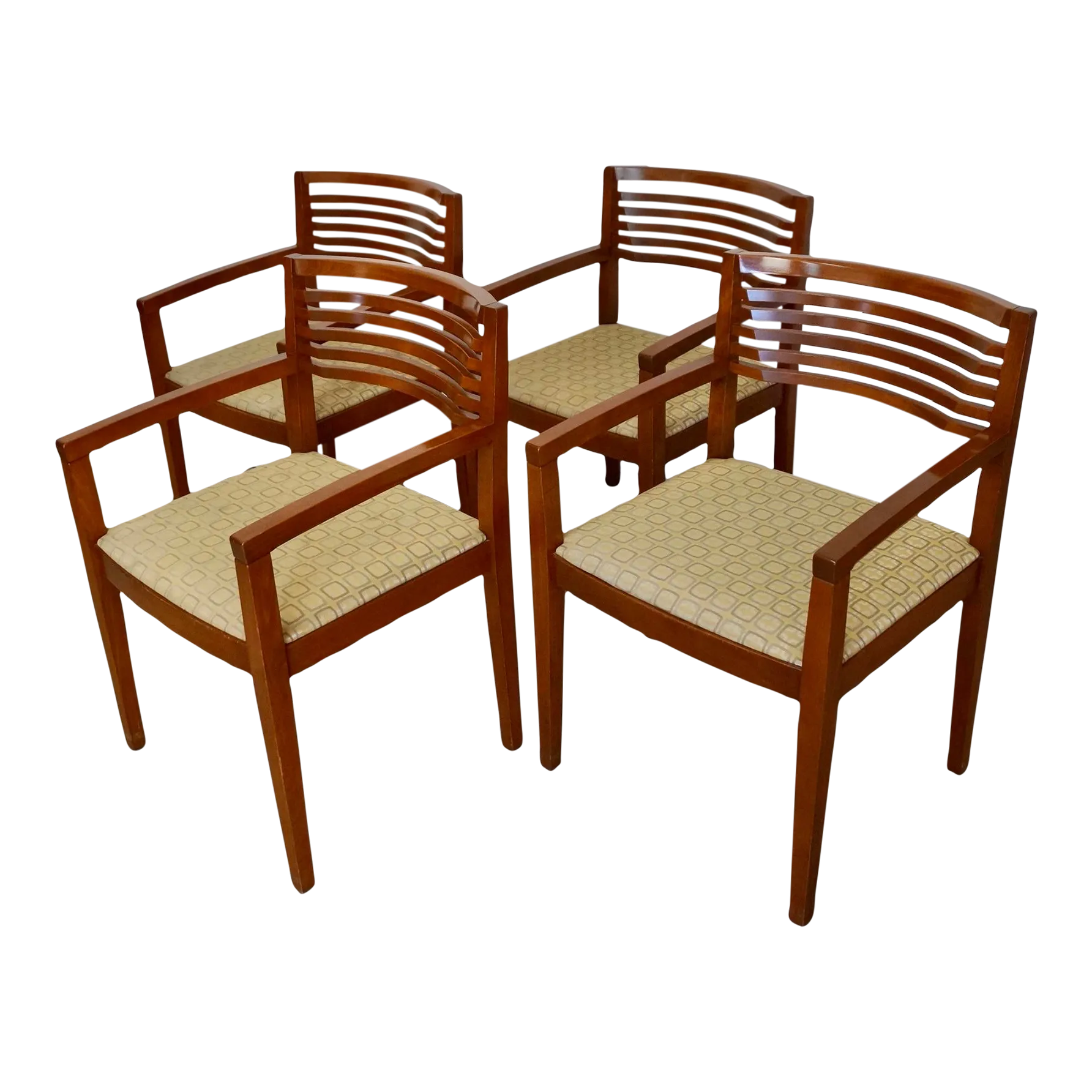 Vintage Postmodern Ricchio Knoll Side Arm Chairs - Set of 4