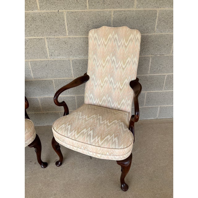 Wood Hickory Chair Mahogany Gooseneck Georgian Style Fireside Chairs - A Pair For Sale - Image 7 of 15