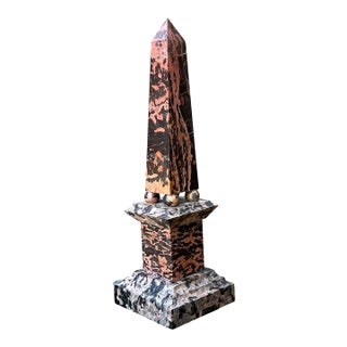 Vintage Marble Obelisk Sculpture For Sale