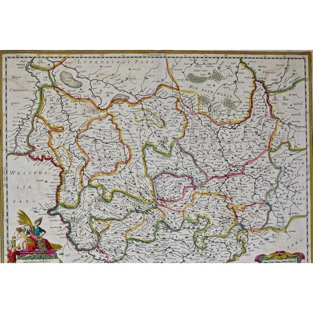 Region in West Germany: 17th Century Hand-Colored Map by Janssonius For Sale In San Francisco - Image 6 of 9