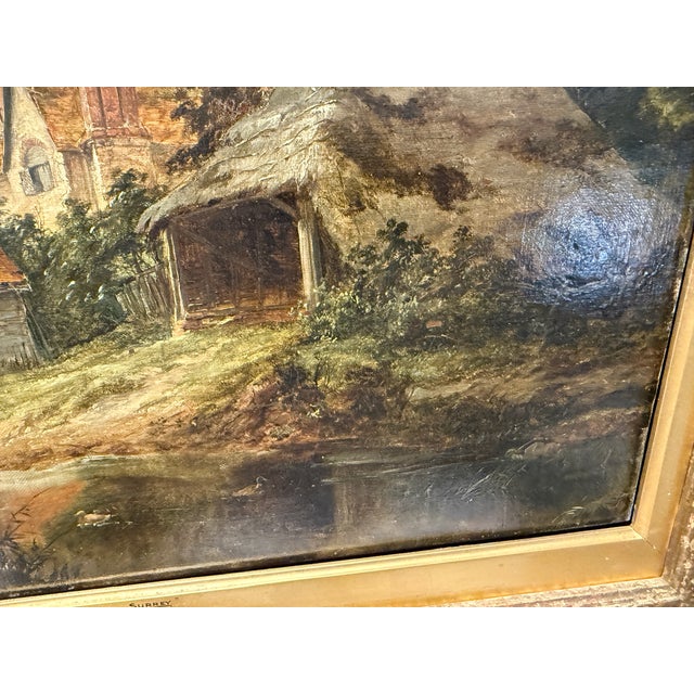 Mid 19th Century John James Wilson 1818 - 1875 Farmhouse at Nutfield Surrey Oil Painting For Sale - Image 9 of 15
