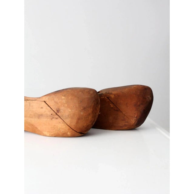 Antique Primitive Wooden Clogs For Sale - Image 11 of 12