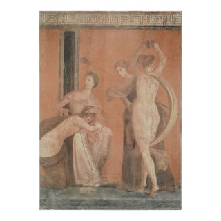 Painted Pompeii Fresco Panel on Canvas For Sale