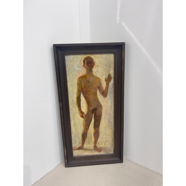 1920 French Modern Male Nude Oil Painting on Academic Canvas For Sale - Image 9 of 13