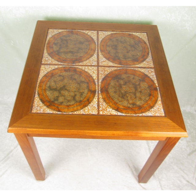 Mid 20th Century Danish Modern Teak Tile End Table For Sale - Image 5 of 12