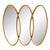 Mid-Century Modern Tripple Overlapping Carved Wood Ovals Gold Gilt Wall Mirror For Sale