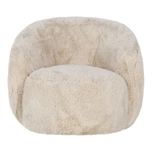 Ivory Fur Swivel Club Chair