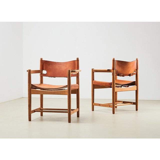 Spanish Model 3238 Dining Chairs by Børge Mogensen for Fredericia Stole Fabrik, Denmark, 1964, Set of 2 For Sale - Image 3 of 13