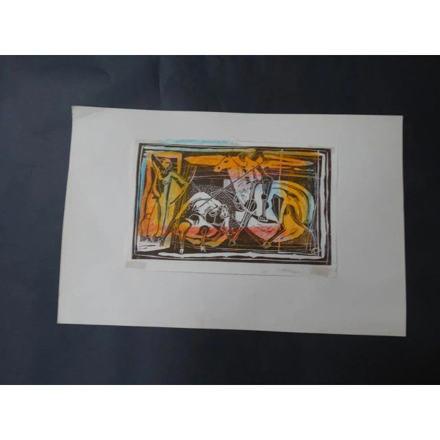 Walt Peregoy Archers/Hunters Block Print For Sale In Los Angeles - Image 6 of 6