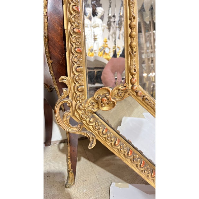Wood Antique Giltwood Mirror in French Louis XVI Style For Sale - Image 7 of 14
