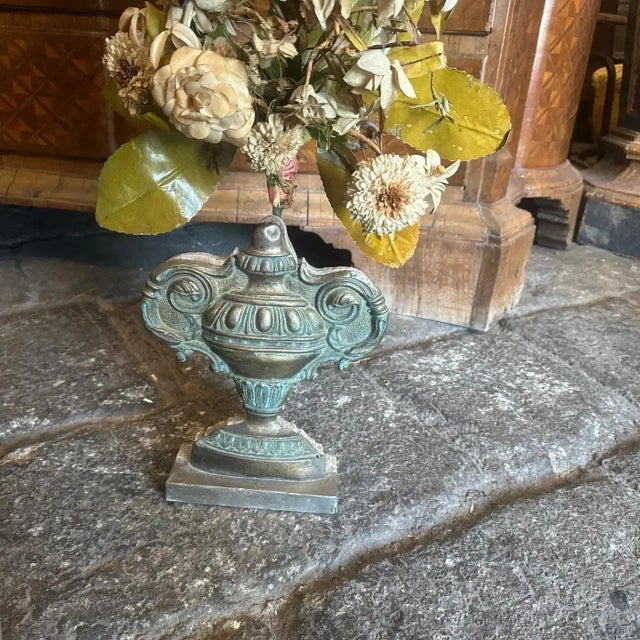 Italian 19th Century Wood Italian Decorative Palm Holder With Flower Composition For Sale - Image 3 of 9