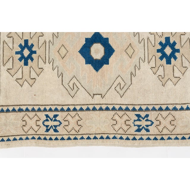 Textile Mid 20th Century Decorative Off White Turkish Carpet For Sale - Image 7 of 10