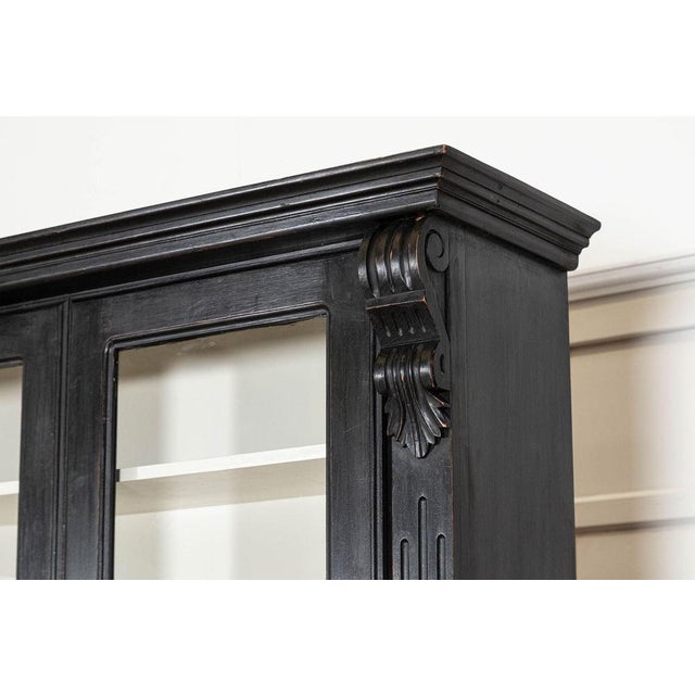 English Ebonised Mahogany Glazed Bookcase, 1940 For Sale - Image 11 of 17