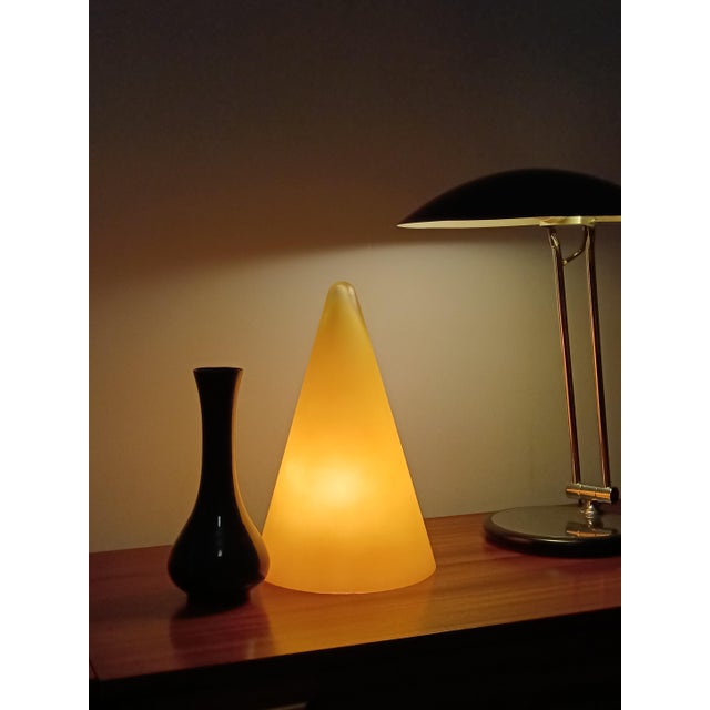 Postmodern Conical Glass Table Light from SCE, France, 1980s For Sale - Image 3 of 12