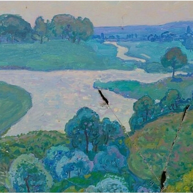 Vintage Impressionism Landscape Oil Painting, Ukrainian Art (1983) 75-75 For Sale - Image 4 of 6